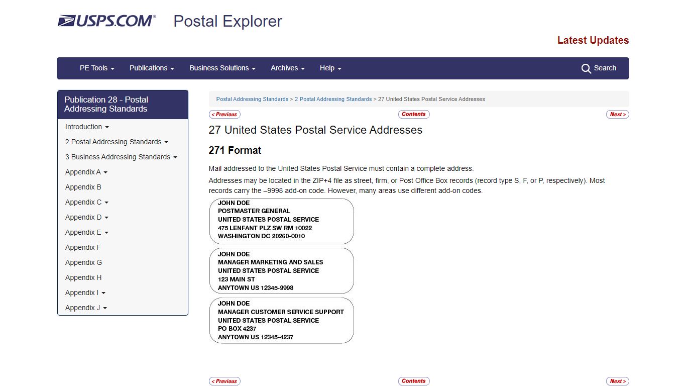 27 United States Postal Service Addresses | Postal Explorer - USPS