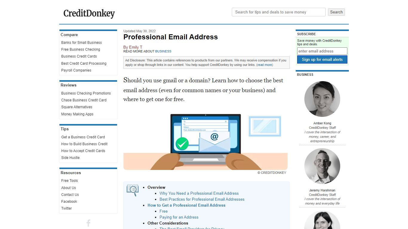 Professional Email Address Examples, Ideas and Format - CreditDonkey