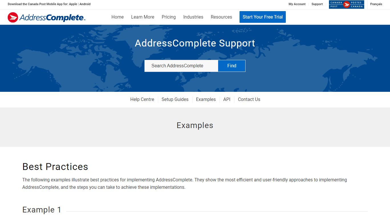 Examples – Address Complete - Canada Post